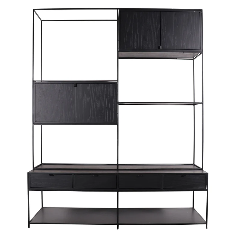 Mueble de pared retro - Madera negra - Florentin