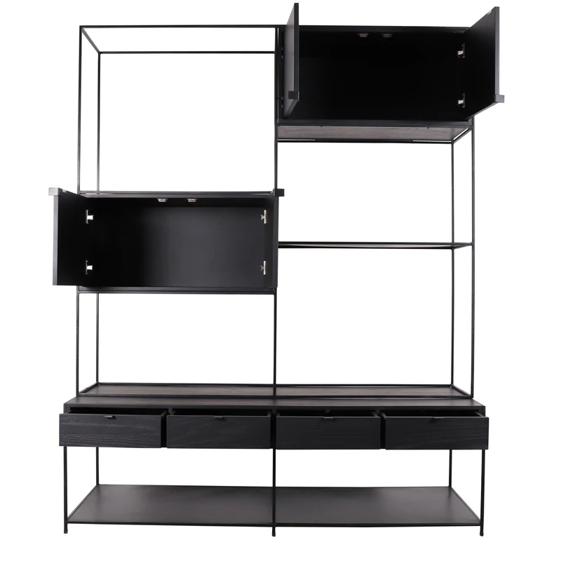 Mueble de pared retro - Madera negra - Florentin