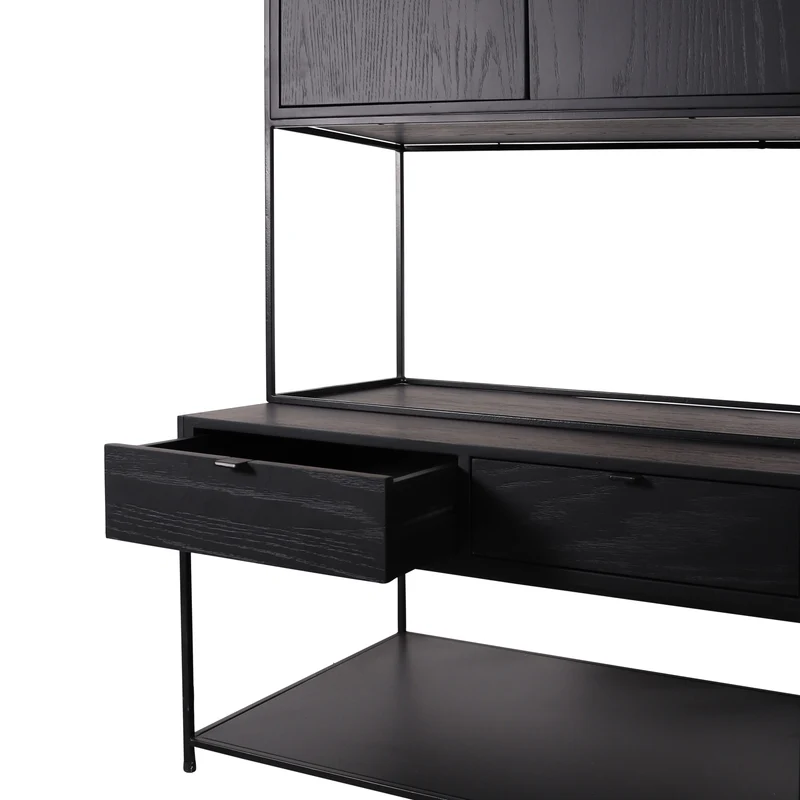 Mueble de pared retro - Madera negra - Florentin
