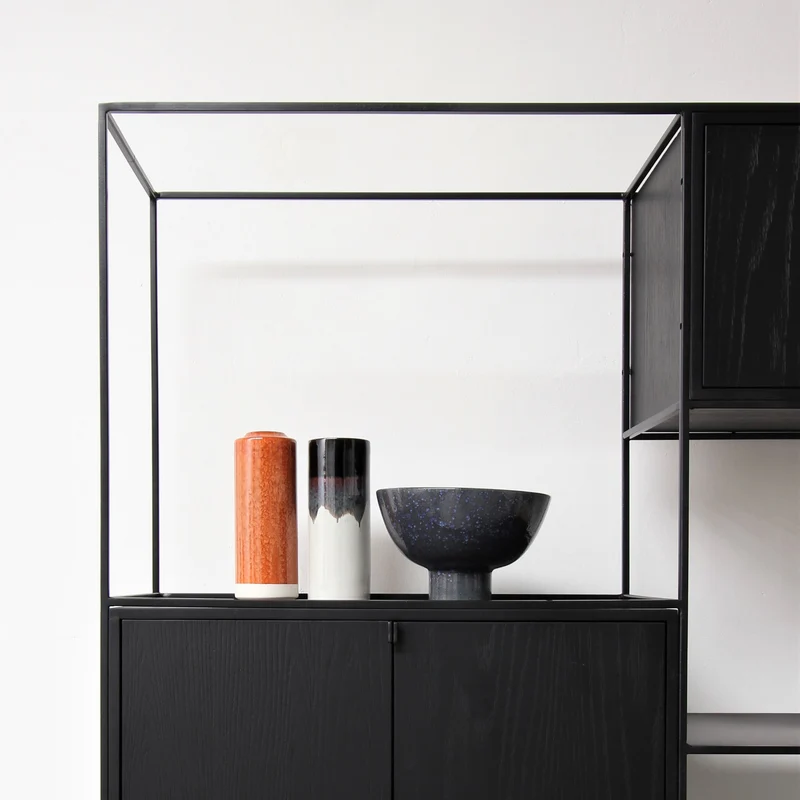 Mueble de pared retro - Madera negra - Florentin
