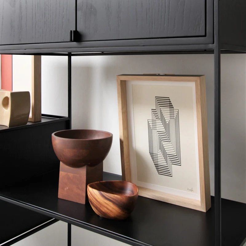 Mueble de pared retro - Madera negra - Florentin