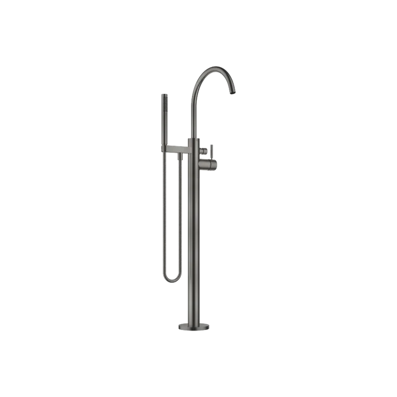 Grifo de bañera monomando en columna para montaje exento con juego de ducha de mano META