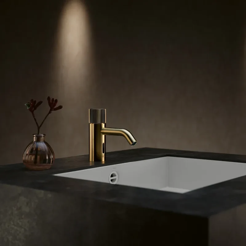 Grifo de lavabo con función de apertura y cierre electrónicos sin válvula META