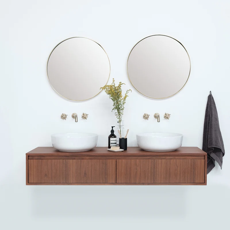 Mueble de baño Ann corto - Nogal - 150x25 cm | Estiloso y Práctico