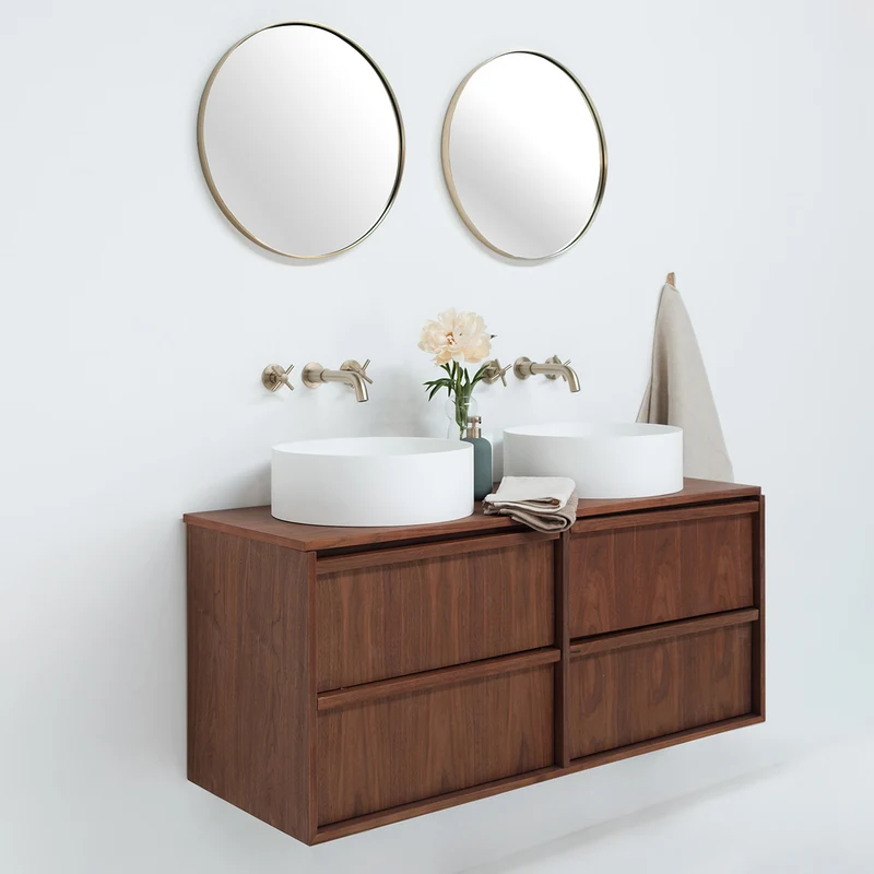 Mueble de baño en nogal - Fien - 4 cajones - 120 cm