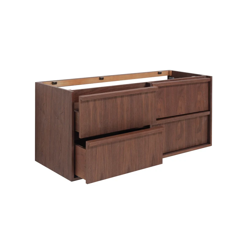 Mueble de baño en nogal - Fien - 4 cajones - 120 cm