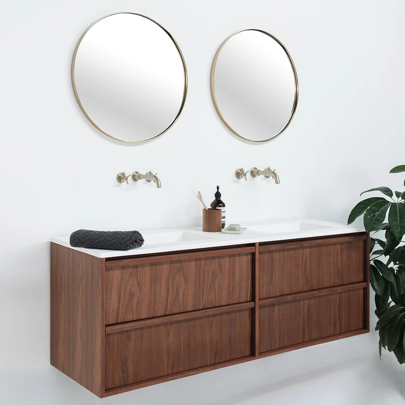 Lavabo doble Julian - Blanco mate - 150 cm