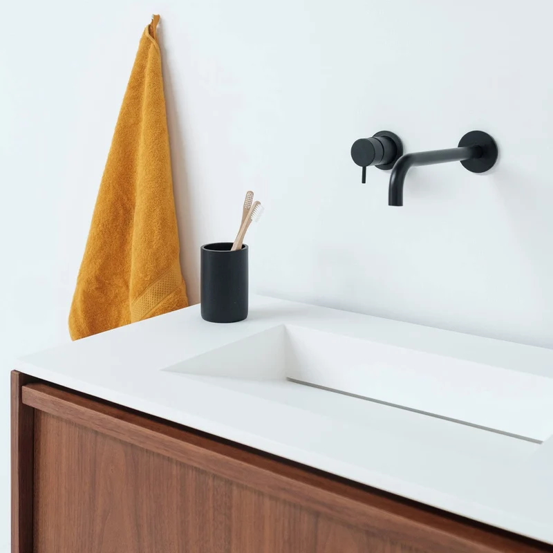 Cordoba Solid Surface Wastefel - Mat Wit - 80 cm