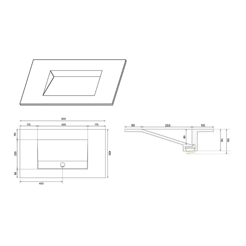 Cordoba Solid Surface Wastefel - Mat Wit - 80 cm