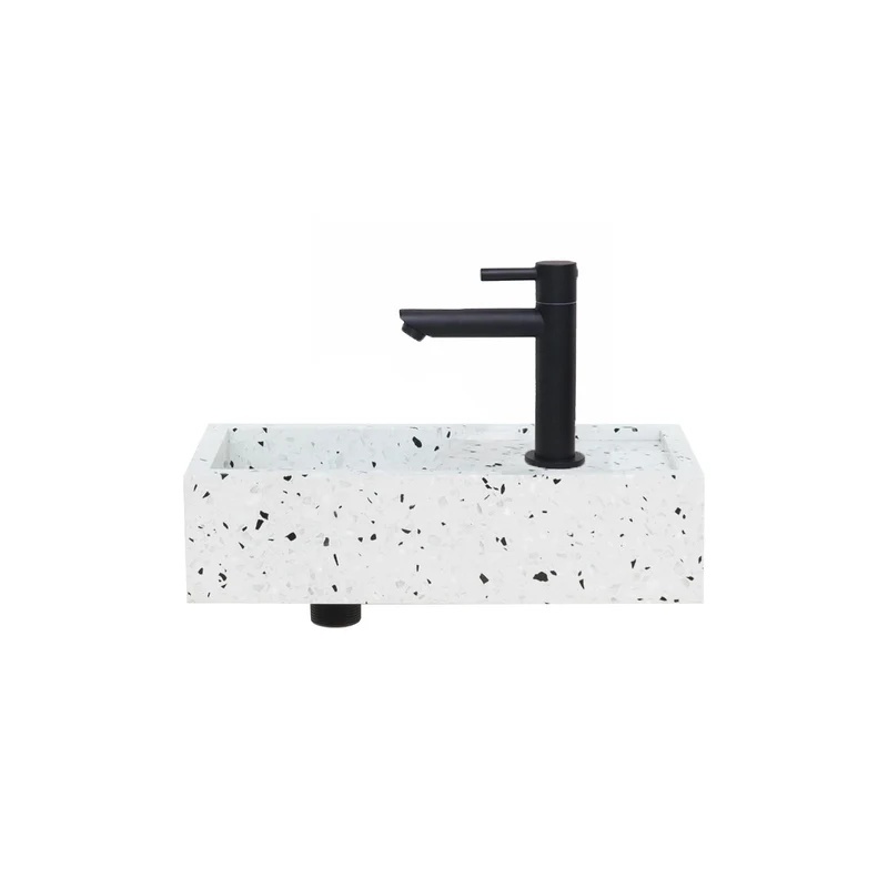 Fuente mini de mármol para baño - Naleya - Terrazzo blanco