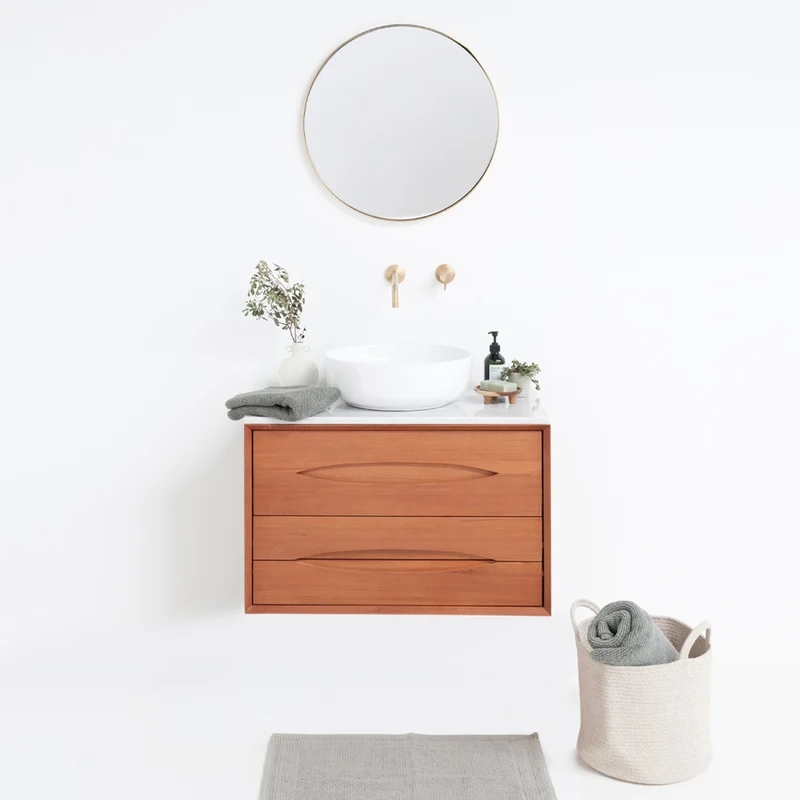 Mueble de baño Mid-Century de teca - Bill - 80 cm