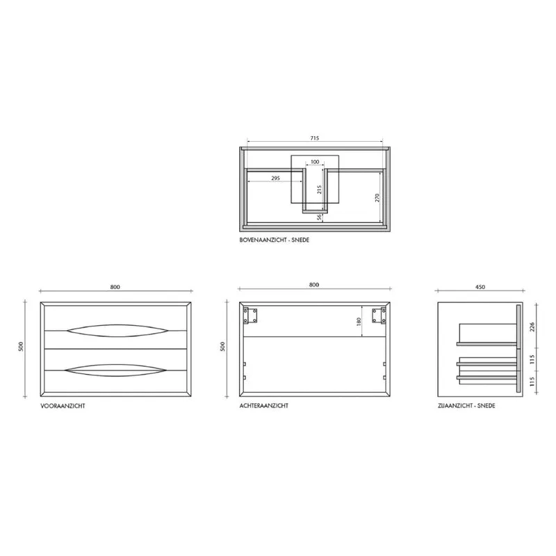 Mueble de baño escandinavo - Bill - Roble - 80 cm
