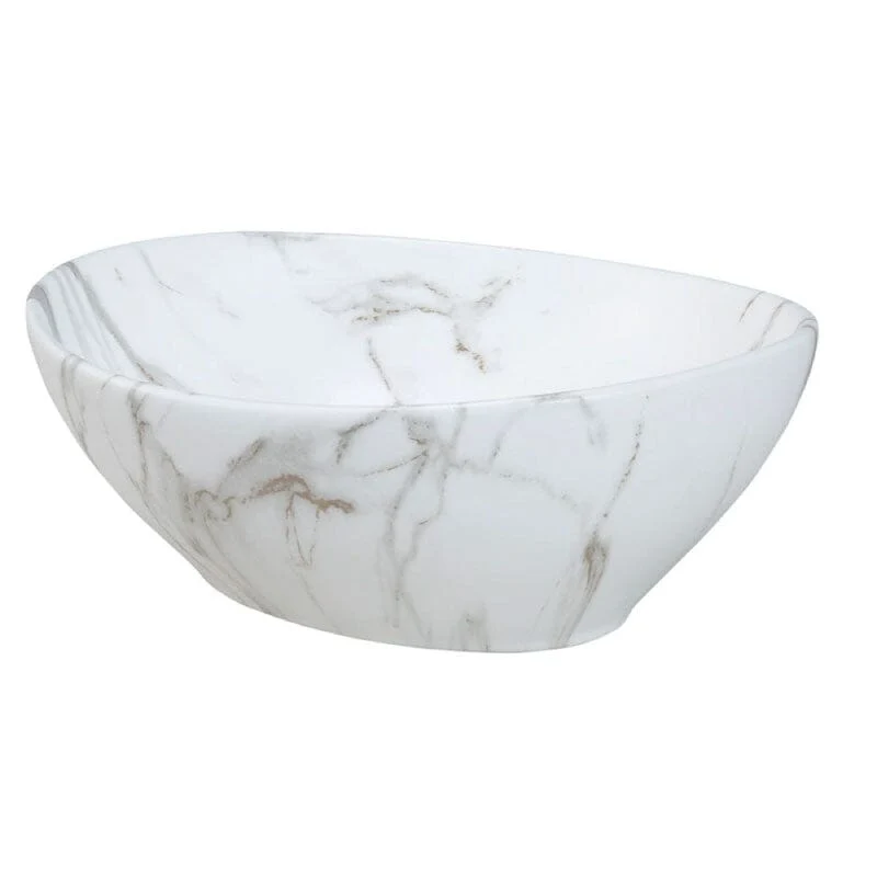 Lavabo ovalado de cerámica PATI blanco