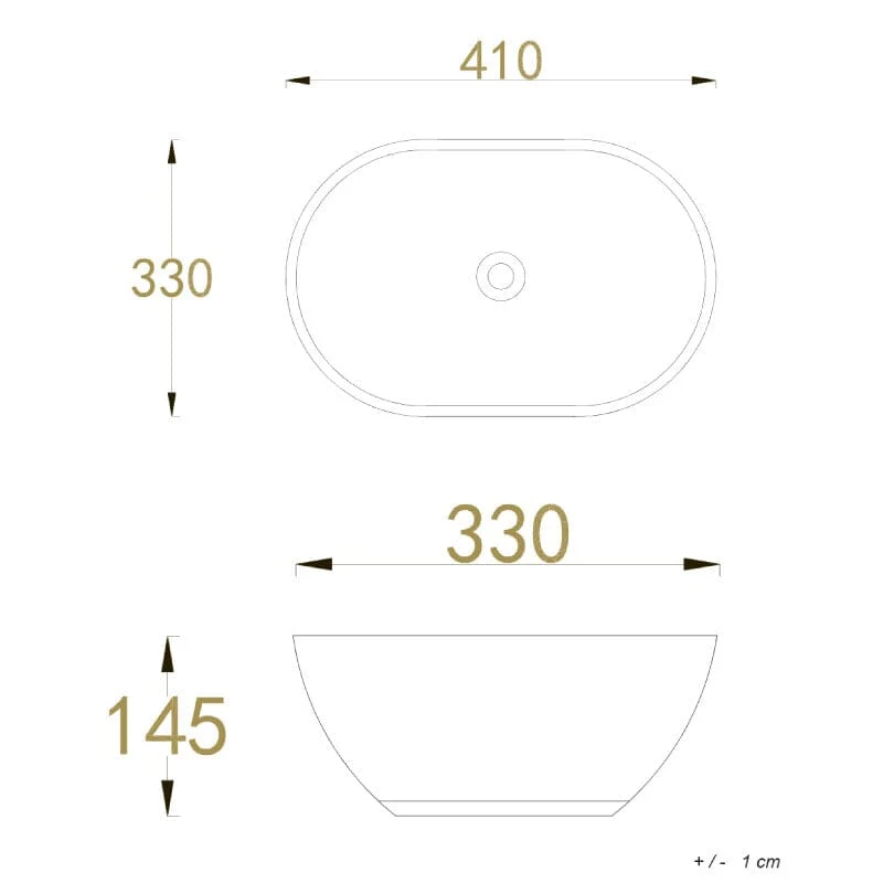 Lavabo ovalado de cerámica PATI blanco