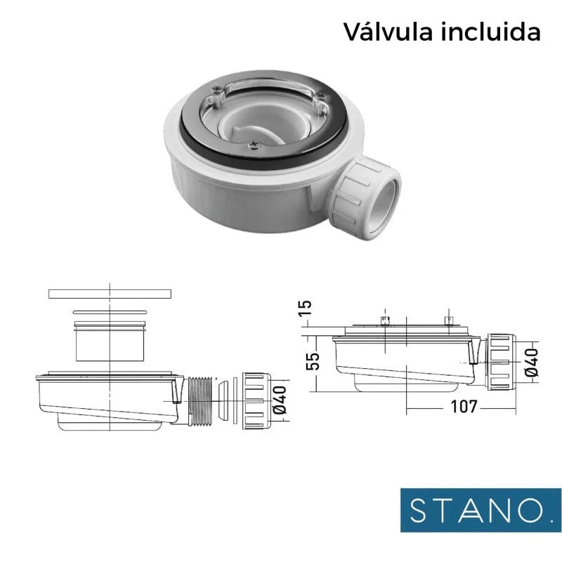 Plato de ducha resina ELITE antracita