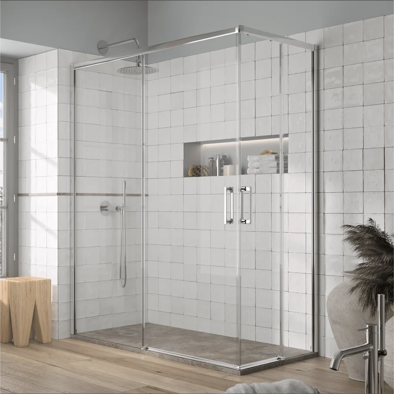 Oferta - Angular de ducha 2 Fijos + 2 Puertas Correderas YOKO 135x70cm