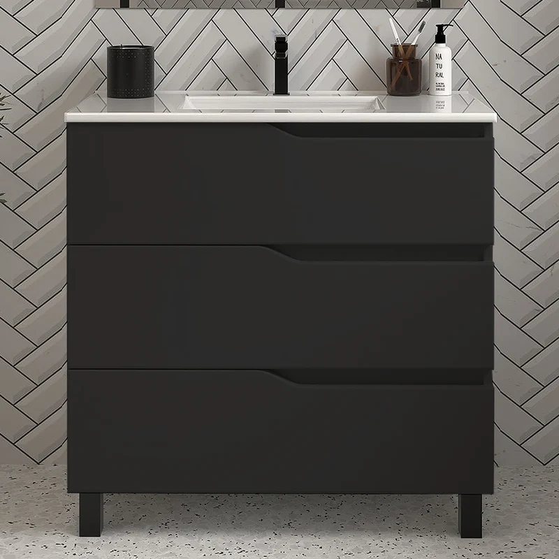 Meuble sous vasque seul, 3 tiroirs, 60cm, pour simple vasque - MATA