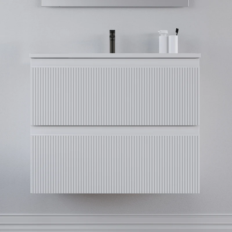 Meuble sous vasque seul, 2 tiroirs, 60cm, pour simple vasque - RIBERA