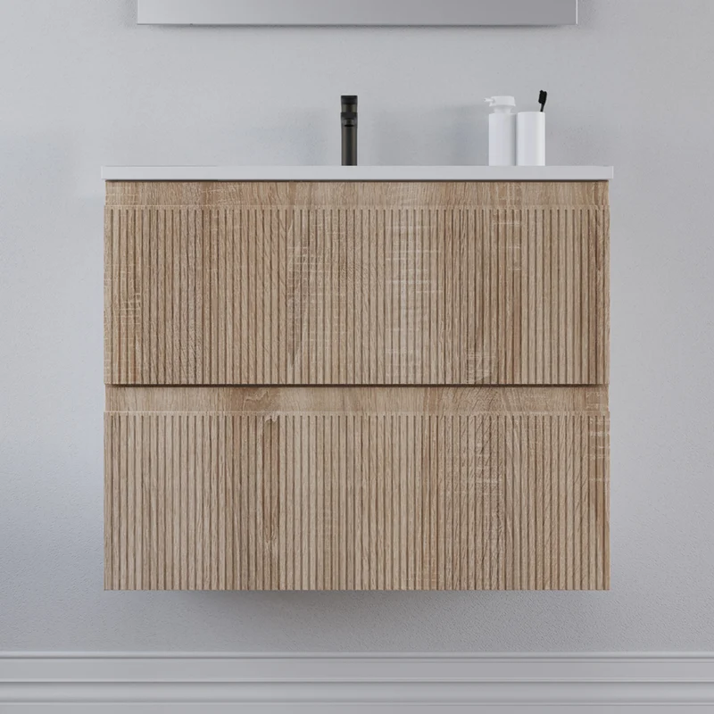 Meuble sous vasque seul, 2 tiroirs, 60cm, pour simple vasque - RIBERA