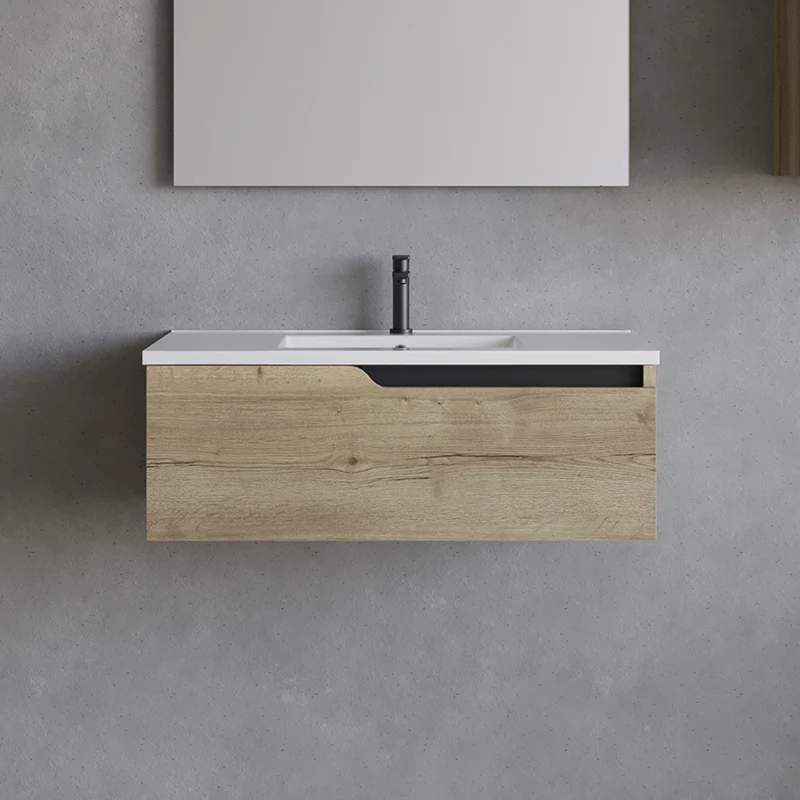 Meuble sous vasque seul, 1 tiroir, 80cm, pour simple vasque - CADIX
