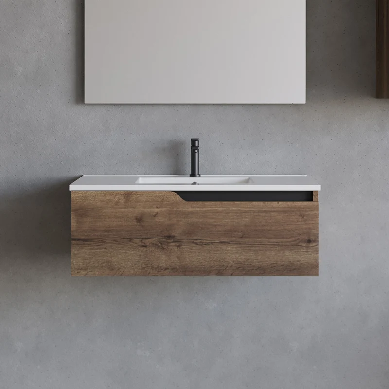 Meuble sous vasque seul, 1 tiroir, 80cm, pour simple vasque - CADIX