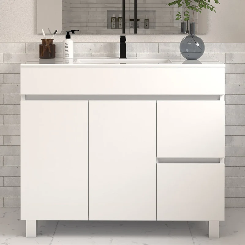 Meuble sous vasque seul, 2 tiroirs et 2 portes, 100cm, pour simple vasque - HARO
