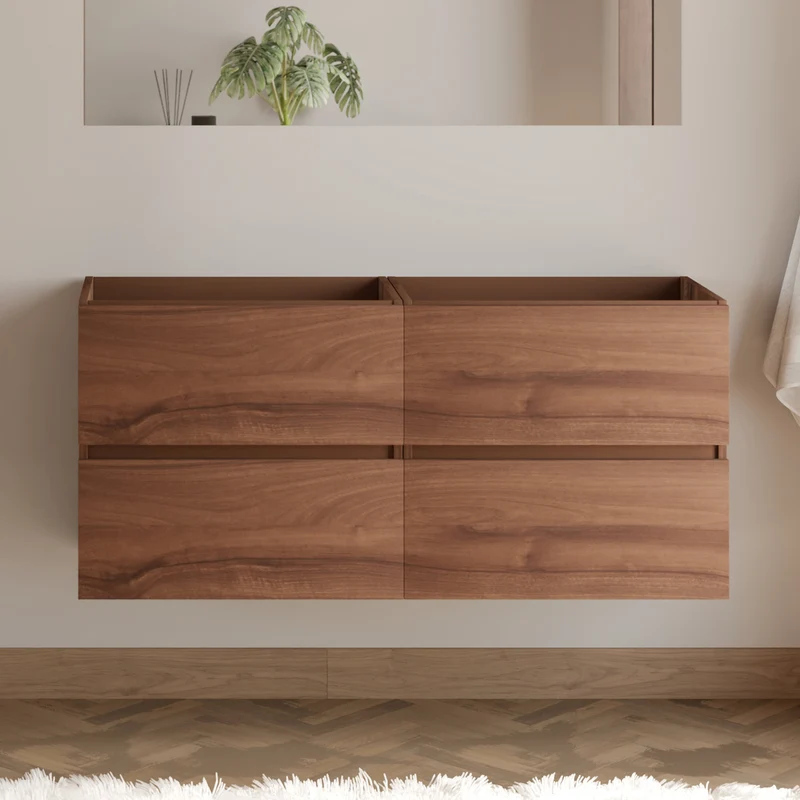 Meuble sous vasque seul, 4 tiroirs, 140cm, pour double vasque - IDA
