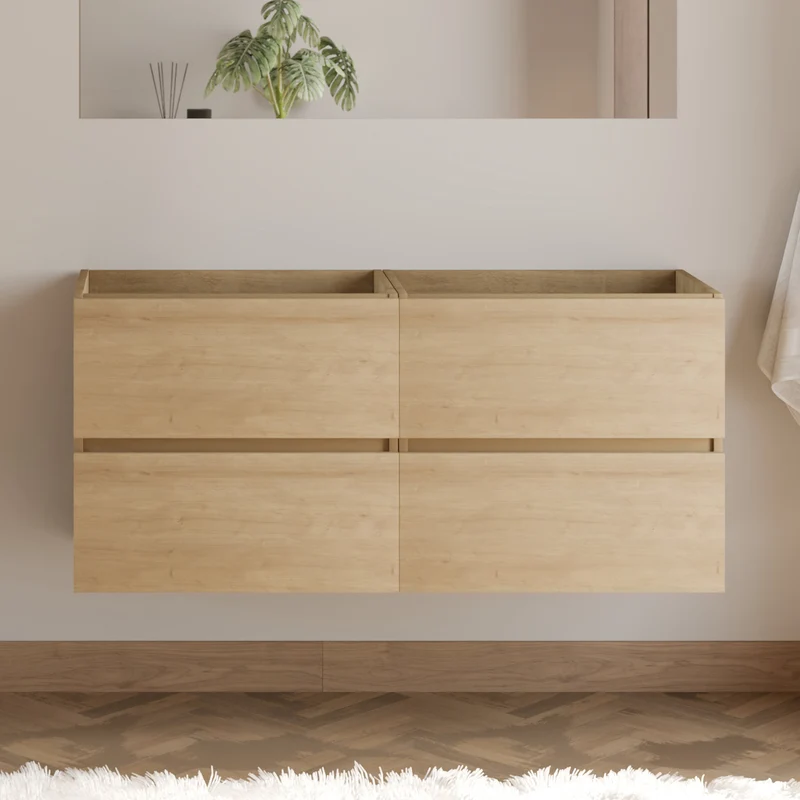 Meuble sous vasque seul, 4 tiroirs, 140cm, pour double vasque - IDA