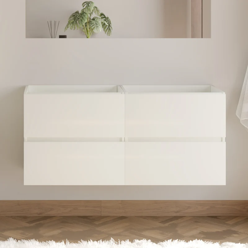 Meuble sous vasque seul, 4 tiroirs, 140cm, pour double vasque - IDA