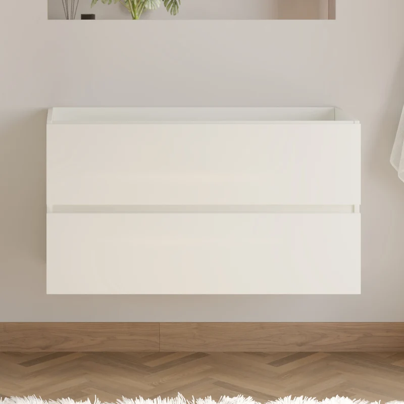 Meuble sous vasque seul, 2 tiroirs, 90cm, pour simple vasque - IDA