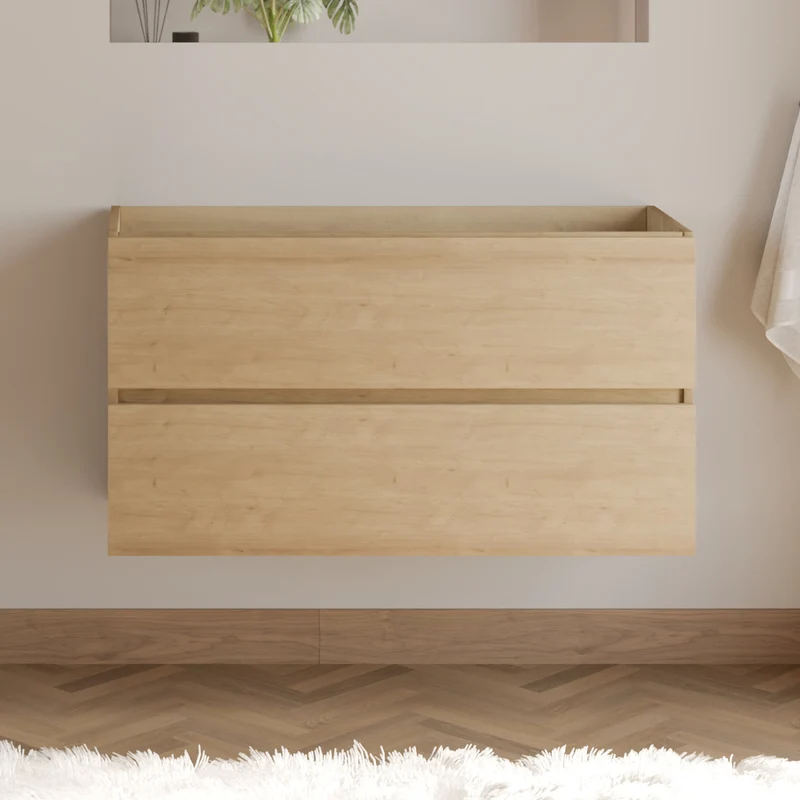 Meuble sous vasque seul, 2 tiroirs, 90cm, pour simple vasque - IDA