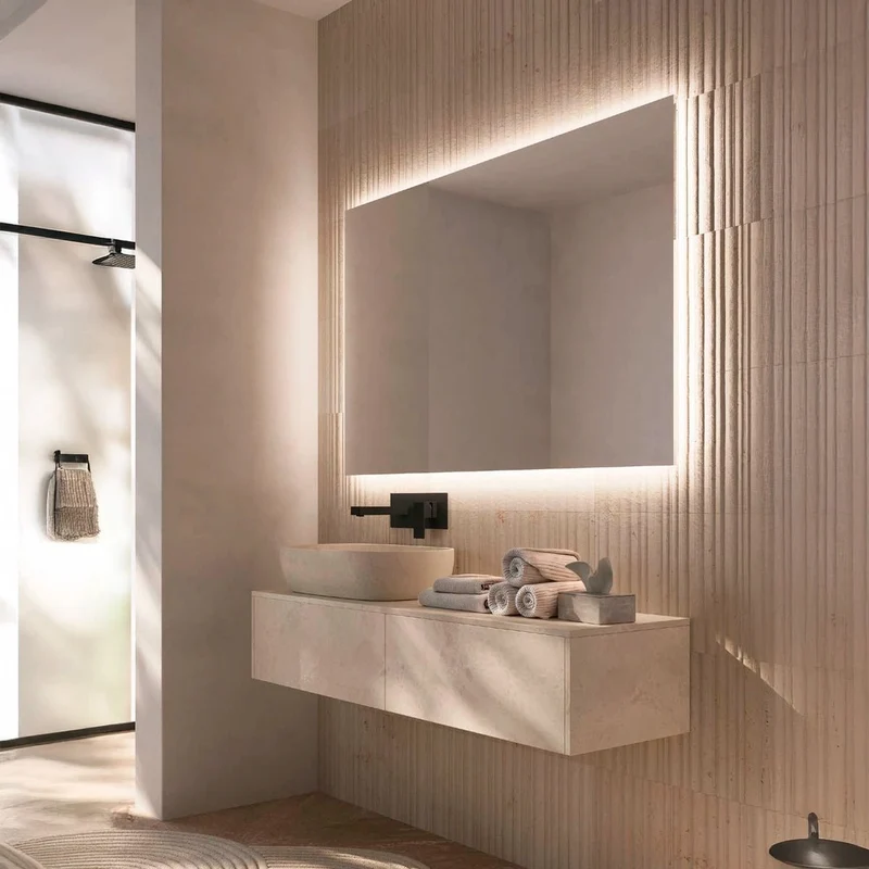 Espejo cuadrado con luz led Suecia