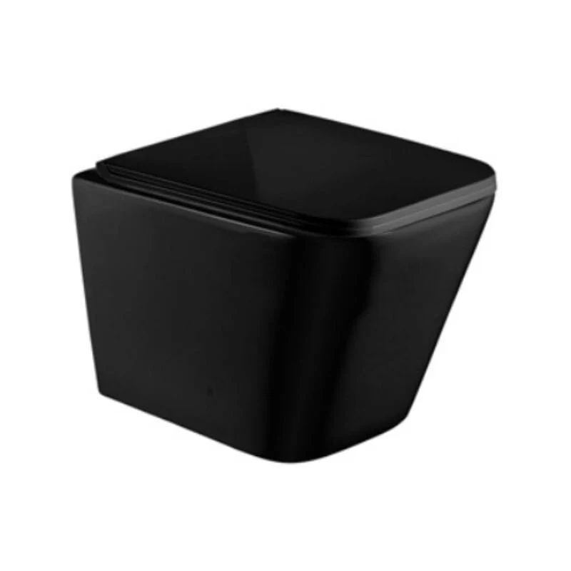 PACK inodoro suspendido cerámica PISA negro mate con cisterna y pulsador