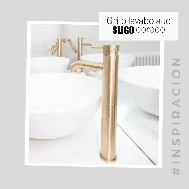 Grifo lavabo alto SLIGO dorado envejecido