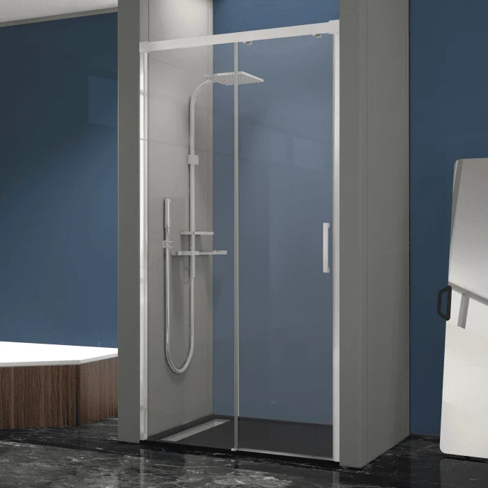 Mampara de ducha frontal + Puerta Corredera SLIDER Cromado