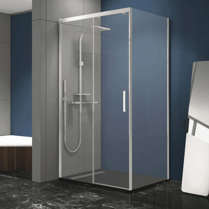 Mampara de ducha frontal + Puerta Corredera SLIDER Cromado