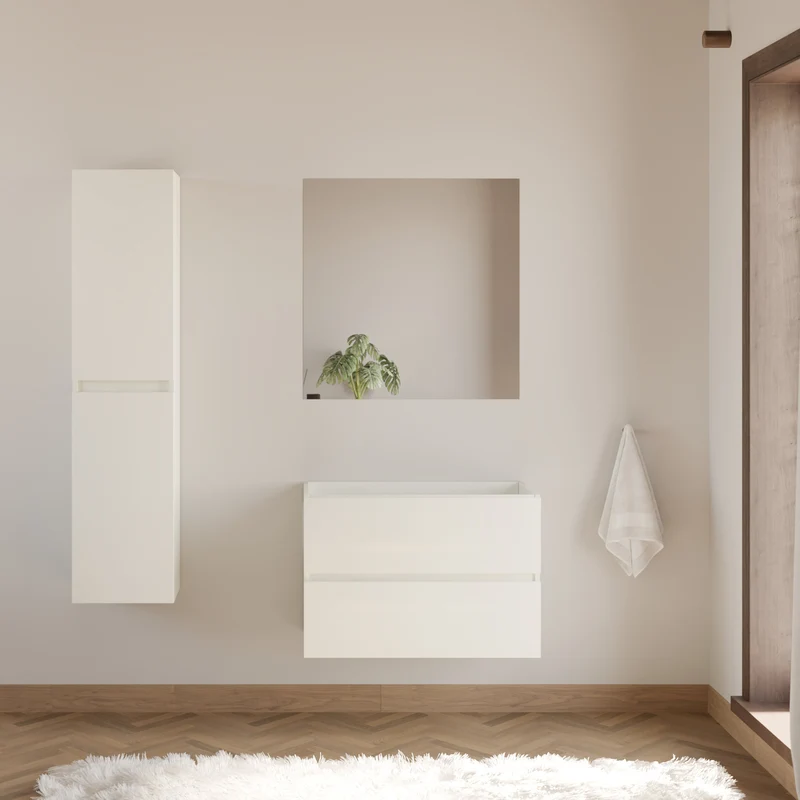 Meuble sous vasque seul, 2 tiroirs, 70cm, pour simple vasque - IDA