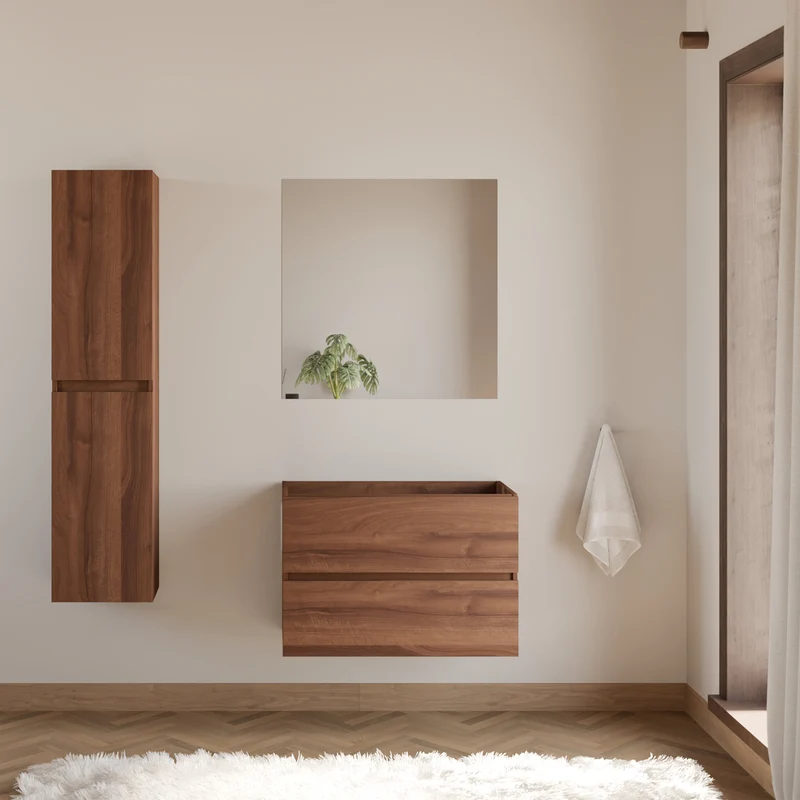 Meuble sous vasque seul, 2 tiroirs, 70cm, pour simple vasque - IDA
