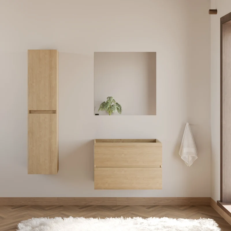 Meuble sous vasque seul, 2 tiroirs, 70cm, pour simple vasque - IDA