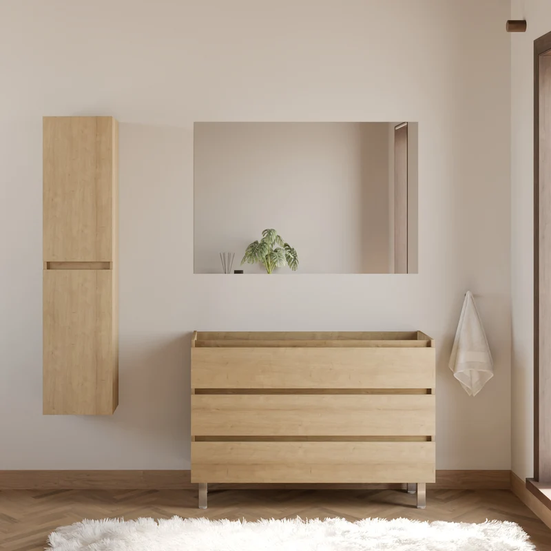 Meuble sous vasque seul, 3 tiroirs, 120cm, pour simple vasque - MAYOR