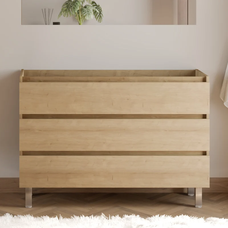 Meuble sous vasque seul, 3 tiroirs, 120cm, pour simple vasque - MAYOR
