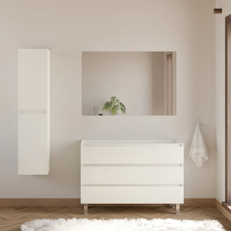 Meuble sous vasque seul, 3 tiroirs, 120cm, pour simple vasque - MAYOR
