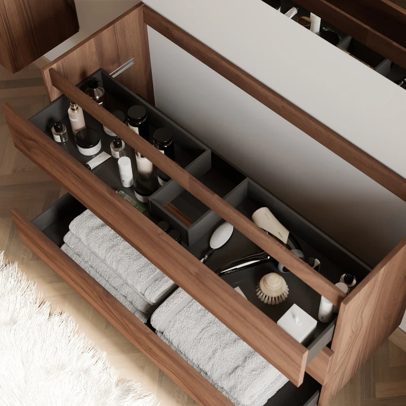 Meuble sous vasque seul, 3 tiroirs, 120cm, pour simple vasque - MAYOR