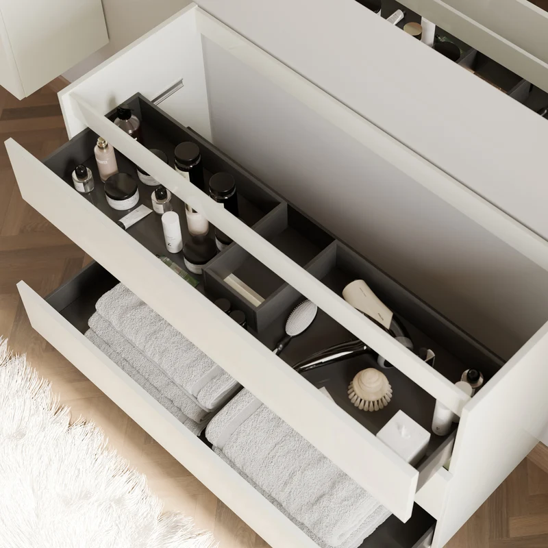 Meuble sous vasque seul, 3 tiroirs, 120cm, pour simple vasque - MAYOR