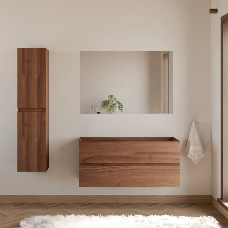 Meuble sous vasque seul, 2 tiroirs, 120cm, pour simple vasque - IDA