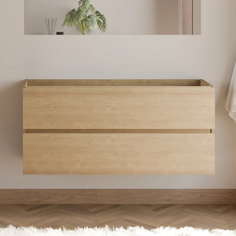 Meuble sous vasque seul, 2 tiroirs, 120cm, pour simple vasque - IDA