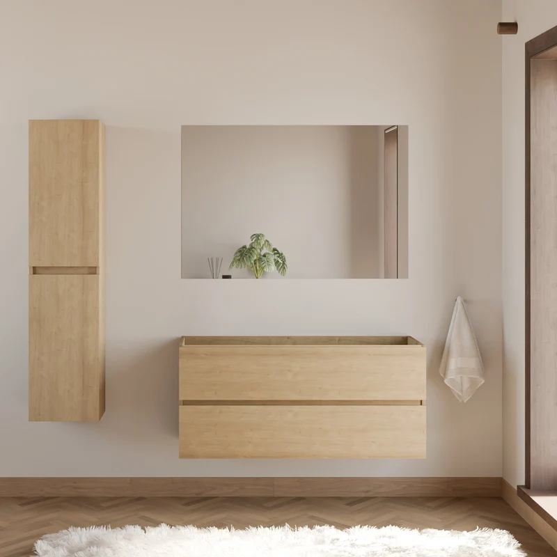 Meuble sous vasque seul, 2 tiroirs, 120cm, pour simple vasque - IDA
