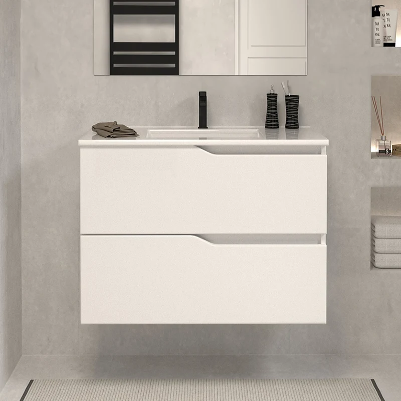 Meuble sous vasque seul, 2 tiroirs, 60cm, pour simple vasque - LUNA