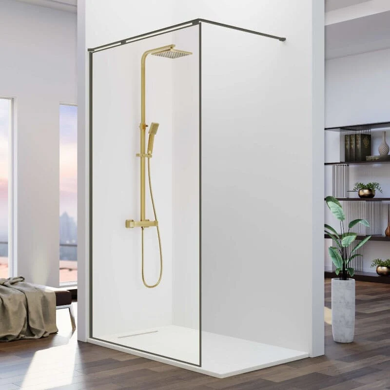 Mampara fija ducha 1 hoja FRESH ARENA Gun metal