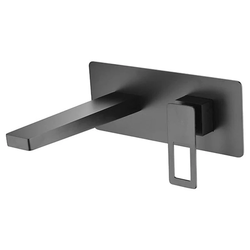 Grifo monomando de pared SUECIA negro mate